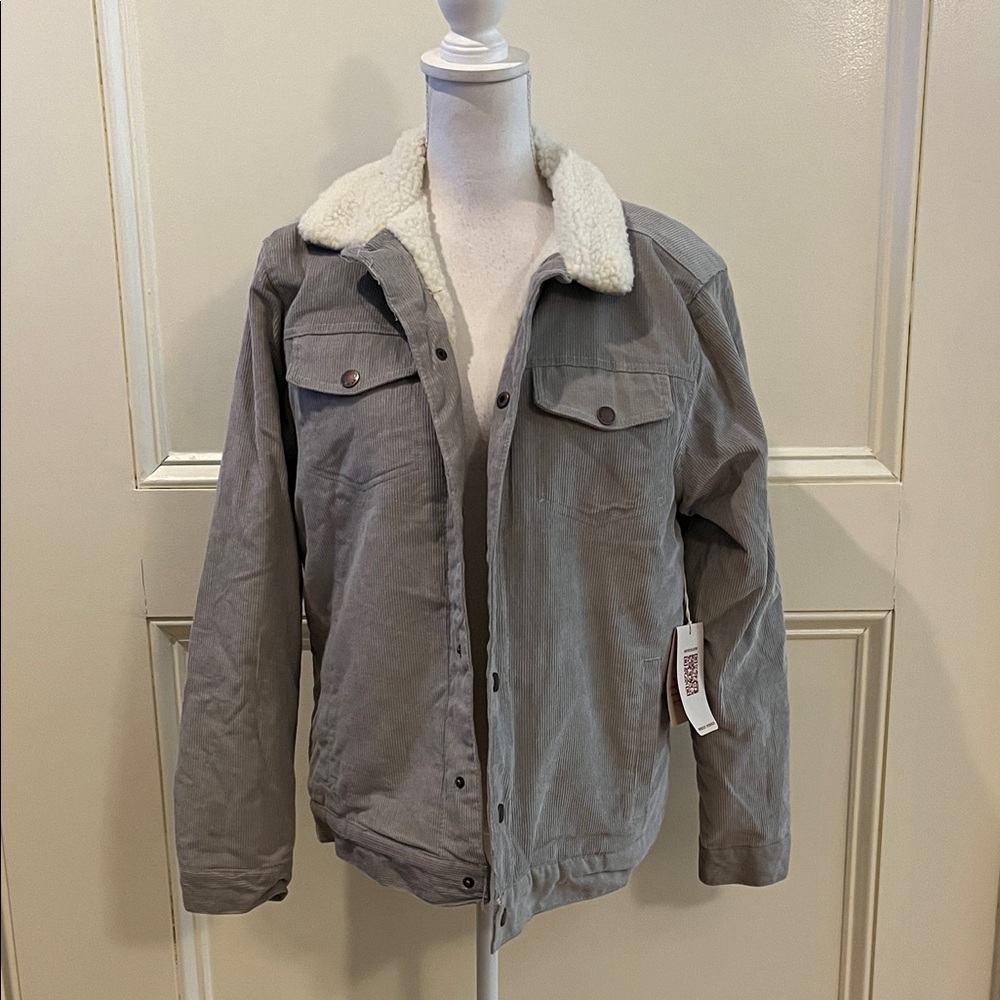 Brooklyn Cloth Gray Performance Jacket with Cream Collar
